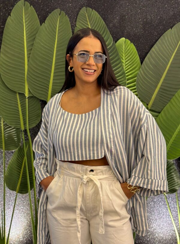 CONJUNTO CROPPED+KIMONO